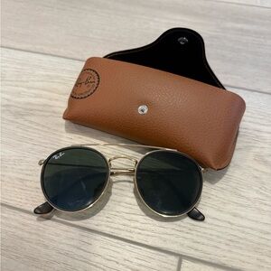 Ray-Ban Black Lens Gold Frame Sunglasses